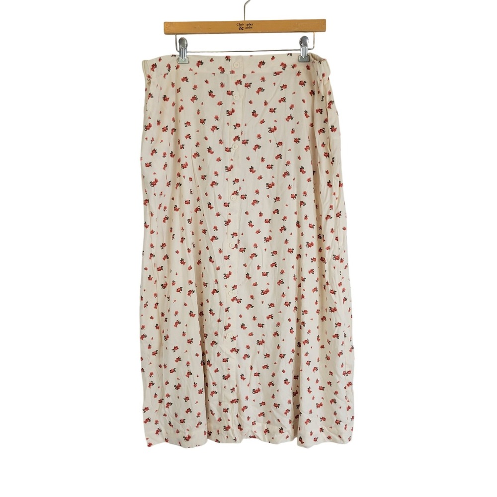 Daily Thread Ditsy Floral Midi Maxi Skirt Cream Red Size Extra Large